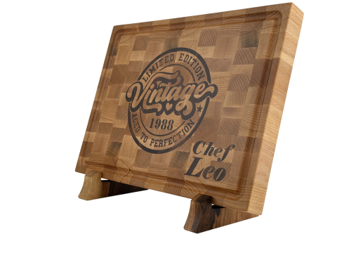 Tocătoare personalizate CNC - Tocatoar din lemn masiv, tip End Grain, personalizat CNC