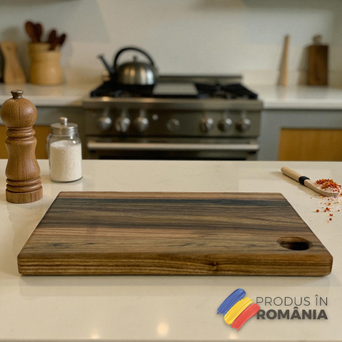 Tocator din lemn masiv de nuc european, Fund de bucatarie pentru taiat/servire, calitate superioara, 30x20 cm [3]