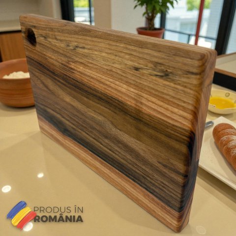 Tocator din lemn masiv de nuc european, Fund de bucatarie pentru taiat/servire, calitate superioara, 30x20 cm [5]