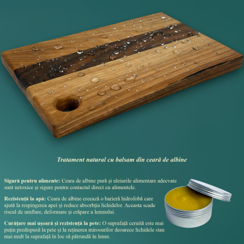 Tocator din lemn masiv de nuc european, Fund de bucatarie pentru taiat/servire, calitate superioara, 30x20 cm [9]