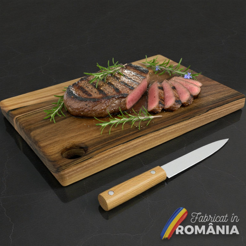 Tocator din lemn masiv de nuc european, Fund de bucatarie pentru taiat/servire, calitate superioara, 30x20 cm [4]