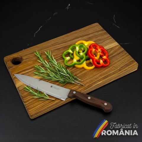 Tocator din lemn masiv de stejar, Fund de bucatarie pentru taiat/servire, calitate superioara, 30x20 cm [6]