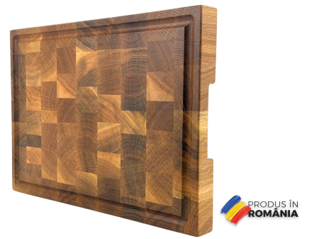Tocator profesional de bucatarie, Fund din lemn masiv de stejar, Stil end grain, Calitate premium, 40x30x4 cm [1]