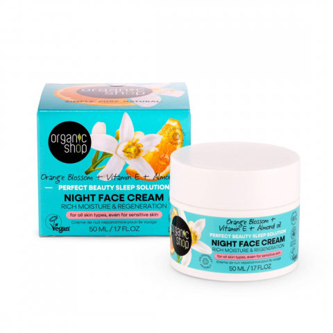Serum fata - Crema de noapte pentru fata Organic Shop Orange Blossom Perfect Beauty Sleep Solution 50 ml