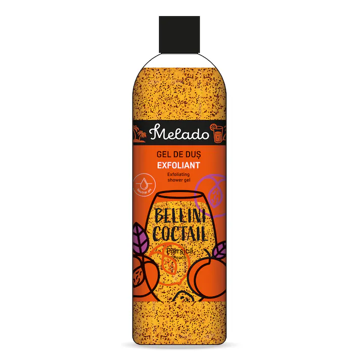 Gel de Dus    - Gel de Dus Exfoliant Bellini Cocktail, 500 ml, Melado