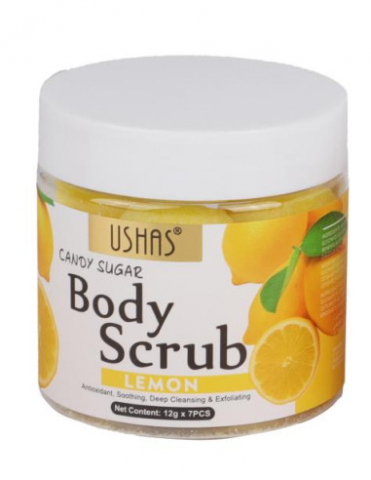Ingrijire ten - Scrub de Corp USHAS Candy Sugar cu Lămâie 12g x 7 buc