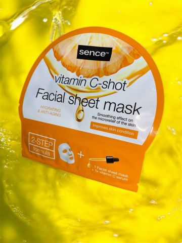 Ingrijirea fetei - Sence Beauty Masca de fata 20 ml+Serum 5 ml Vitamin C Hydrating&Anti-Aging