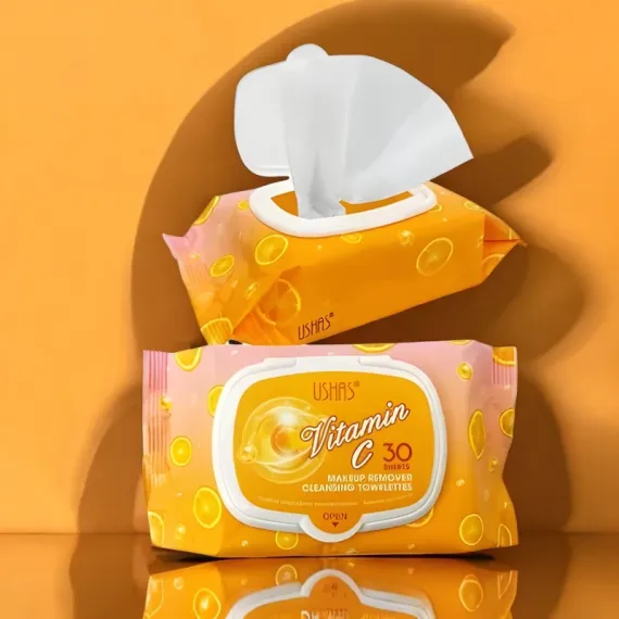 Ingrijirea fetei - USHAS Șervețele Demachiante USHAS Vitamin C