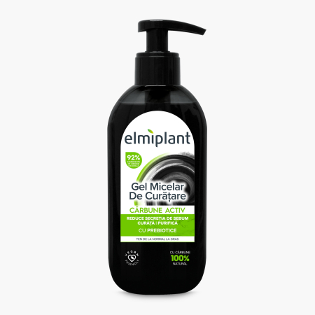 ÎNGRIJIREA TENULUI - Elmiplant Gel Micelar de Curatare cu Carbune Activ 200 ml