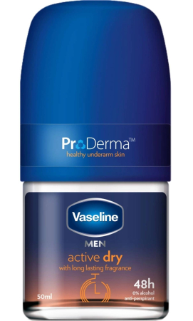 Deodorante - Vaseline Men Active Dry Antiperspirant Roll-On 48h
