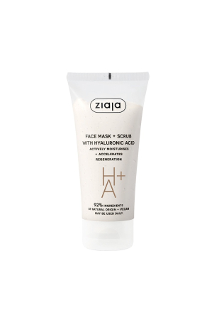 Creme De Fata - Mască de față & scrub cu acid hialuronic Ziaja H+A – 55 ml