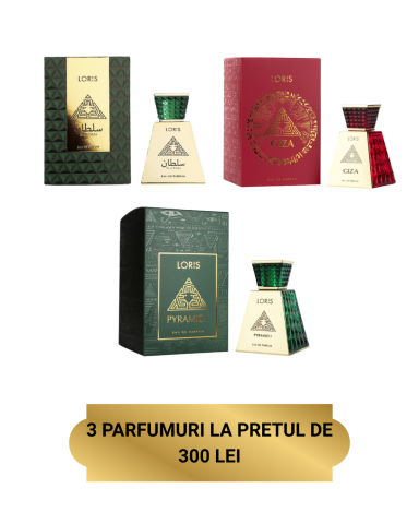 PROMOTII - PACHET PROMOTIONAL 300 LEI: 3 x Parfumuri Dama Giza, Pyramid 1, Sultan 3 x 70 ML