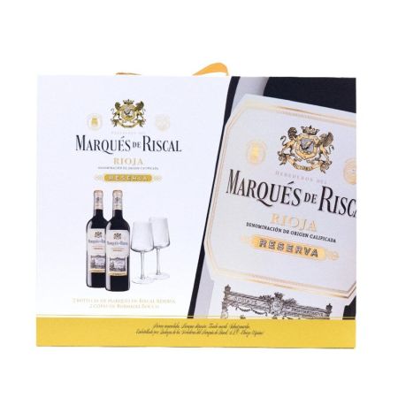 Băuturi - MARQUES RISCAL RESERVA ROSU PACH 2X0.75L + 2 PAHARE