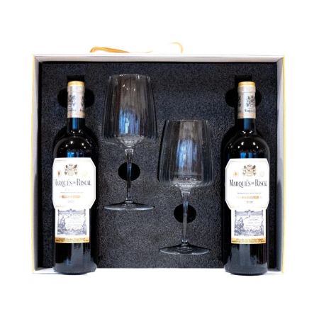 MARQUES RISCAL RESERVA ROSU PACH 2X0.75L + 2 PAHARE [1]