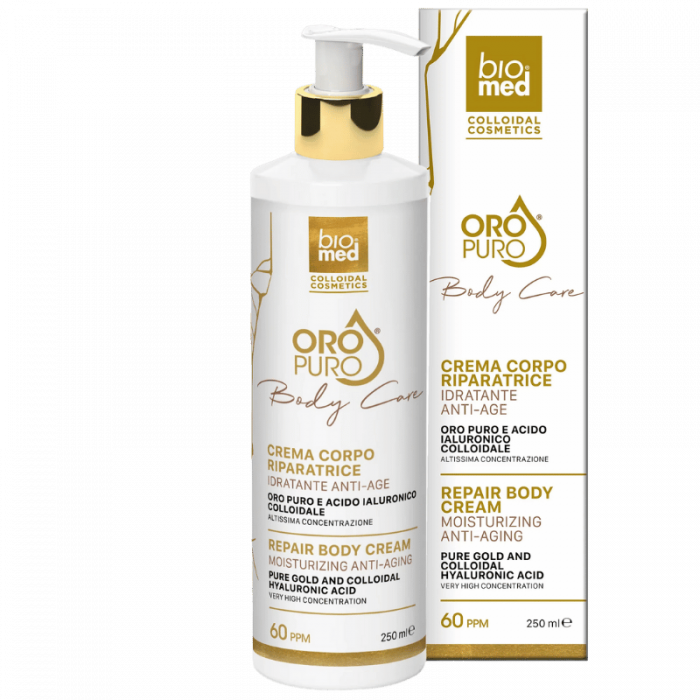 Cremă de corp reparatoare cu aur coloidal și acid hialuronic 250 ml [1]