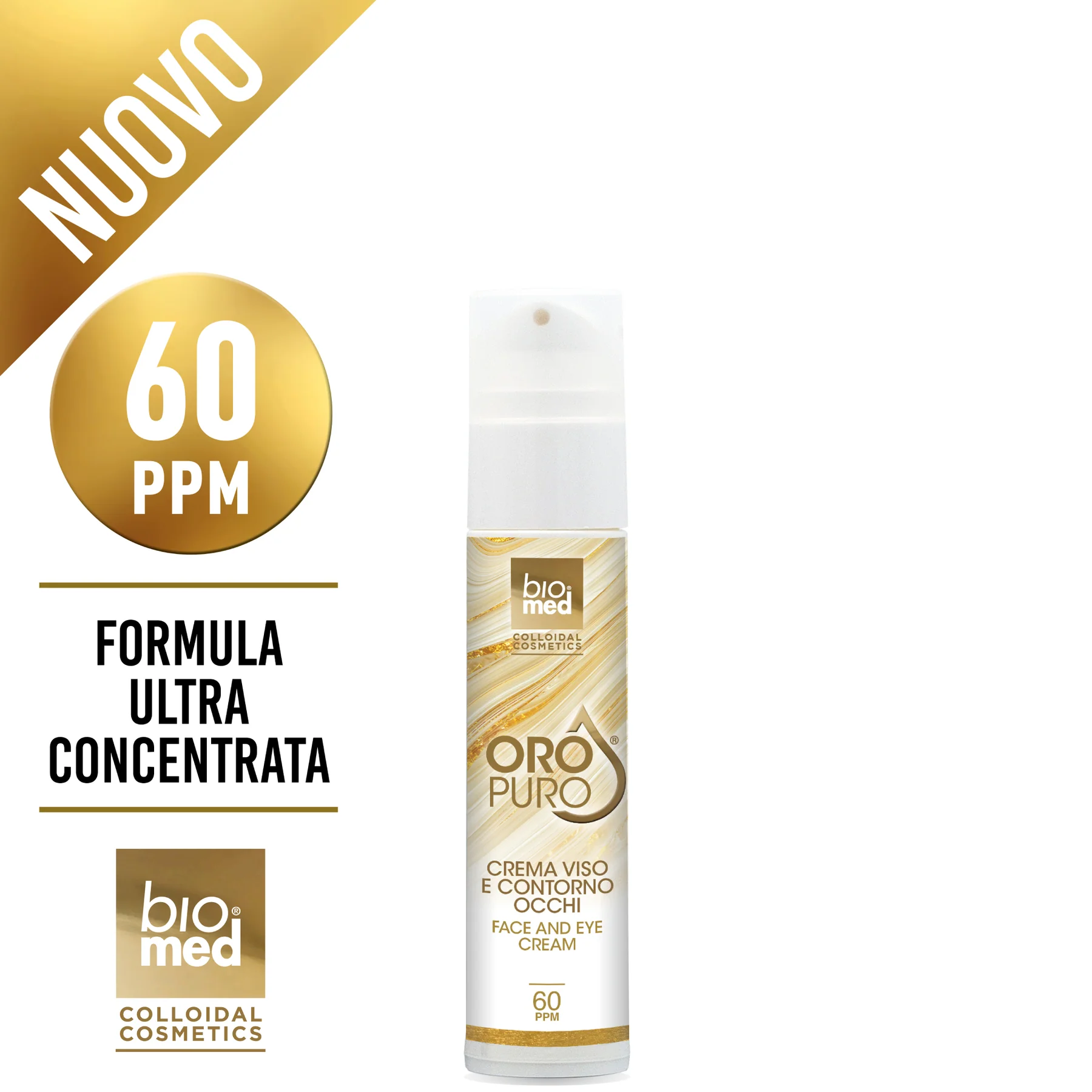 CREMĂ REGENERATOARE CONTUR DE FAȚĂ ȘI OCHI CU AUR COLOIDAL ACTIV 60 ppm - BIOMED 50 ml [1]