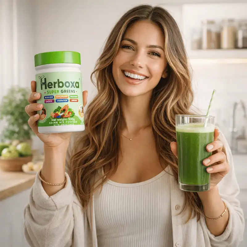 Herboxa Super Greens pudra superalimente verzi 300g [6]
