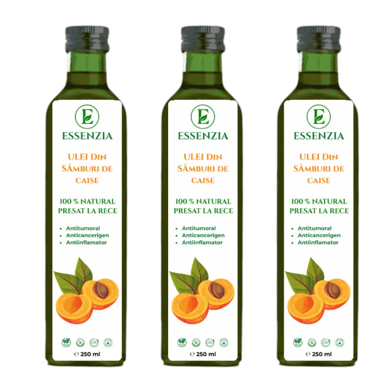 Pachet 3 x Ulei din Samburi de Caise 100% presat la rece 250 ml [1]