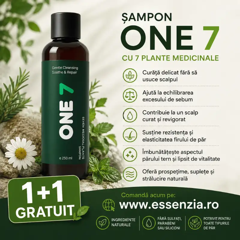 Promotii - Șampon Natural cu 7 Plante, Keratină și Panthenol pentru Regenerare și Creștere Păr – 250 ml