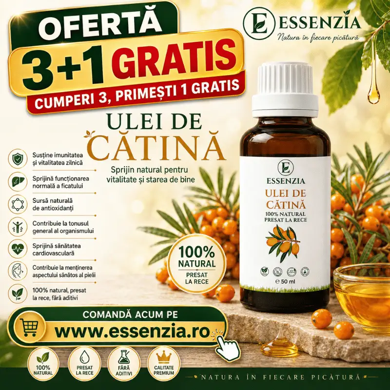 Promotii - 3+1 GRATIS Ulei de Cătină Presat la Rece – Suport Natural pentru Imunitate și Vitalitate 50 ml