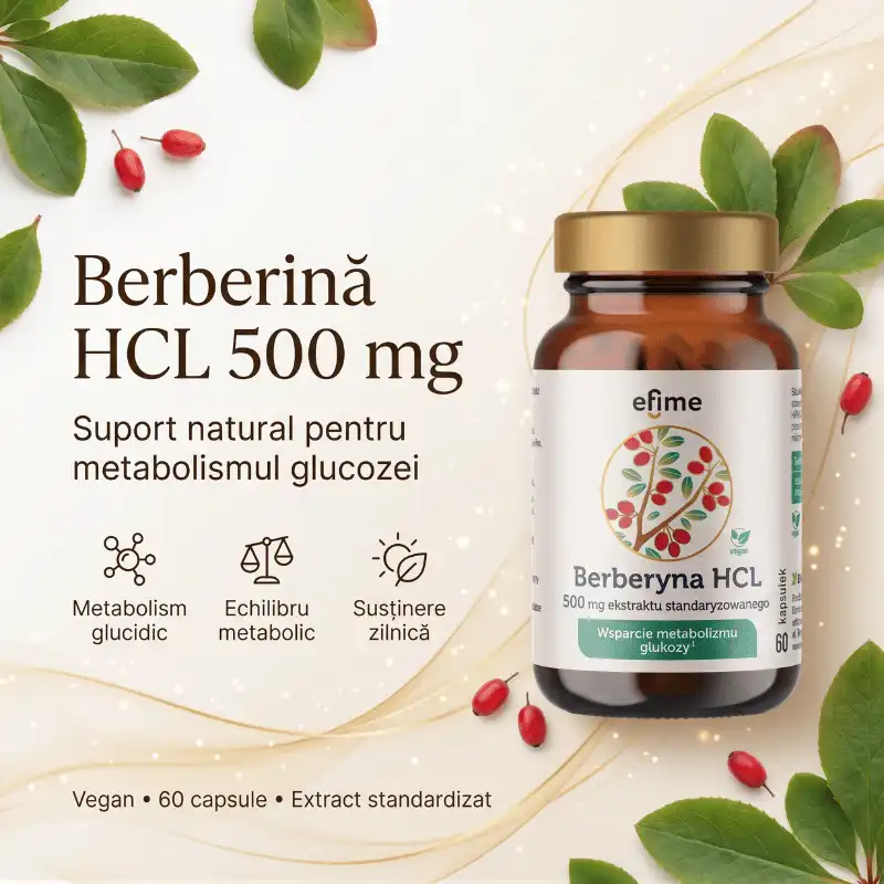 Berberină 500 mg – Suport Natural pentru Glicemie, Metabolism și Colesterol [1]