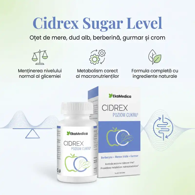 Cidrex Glicemie  – Oțet de Mere, Dud Alb, Berberină, Gurmar și Crom | 60 capsule [2]