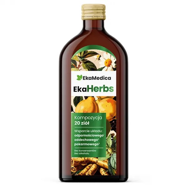 Controlul Greutatii - EkaHerbs – Complex Lichid cu 20 de Plante, Suc de Gutui și Vitamina C 500 ml