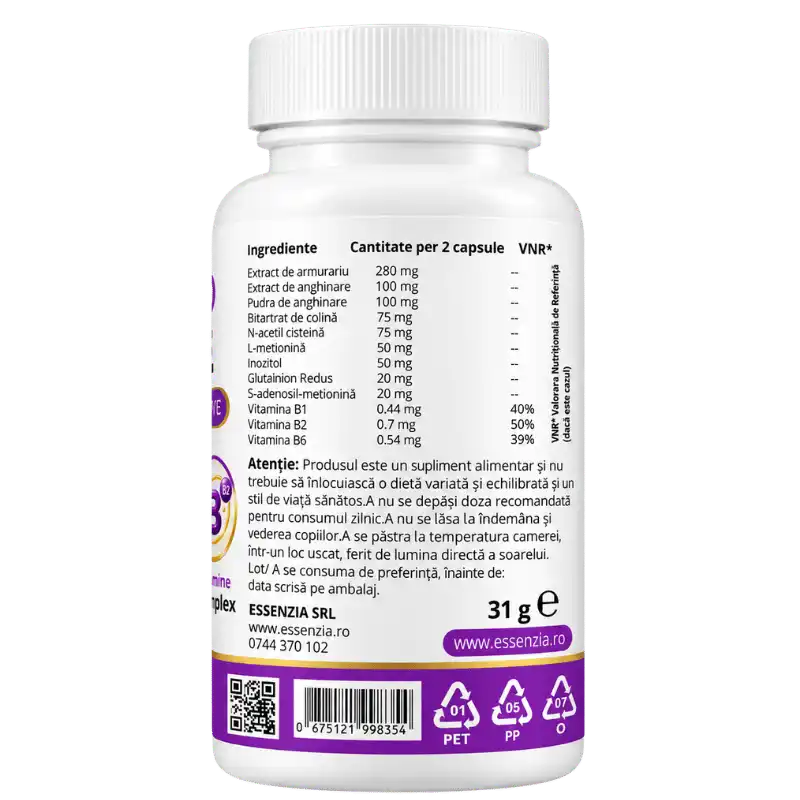Hepato One Ficat – complex cu armurariu, anghinare, aminoacizi și vitamine B 60 caps [1]