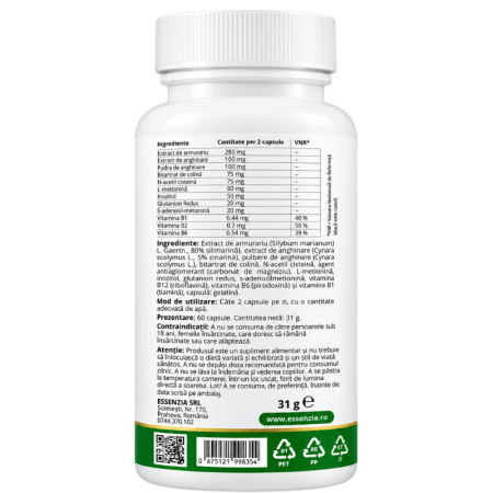 Hepato One Ficat – complex cu armurariu, anghinare, aminoacizi și vitamine B 60 caps [1]