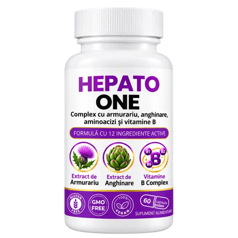 Energie & Vitalitate - Hepato One Ficat – complex cu armurariu, anghinare, aminoacizi și vitamine B 60 caps
