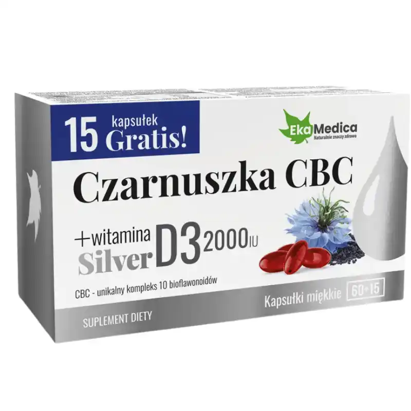 Vitamine & Suplimente - OFERTA 3 X Chimen negru CBC + vitamina D3 2000 UI - 75 capsule -