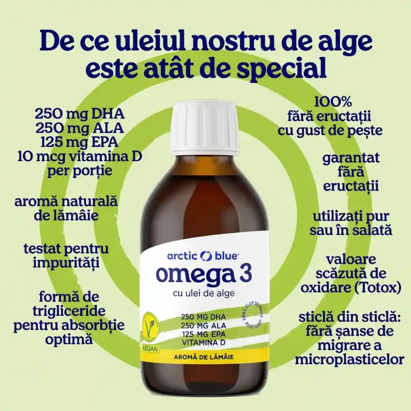 Omega 3 Vegan + Vitamina D3 – Ulei din Alge & Canepa 150 ml [4]