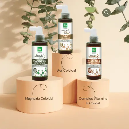Stres & Stare de bine - Pachet Spray Magneziu Activ, Vitamine B si Aur Coloidal – Vitalitate si Relaxare