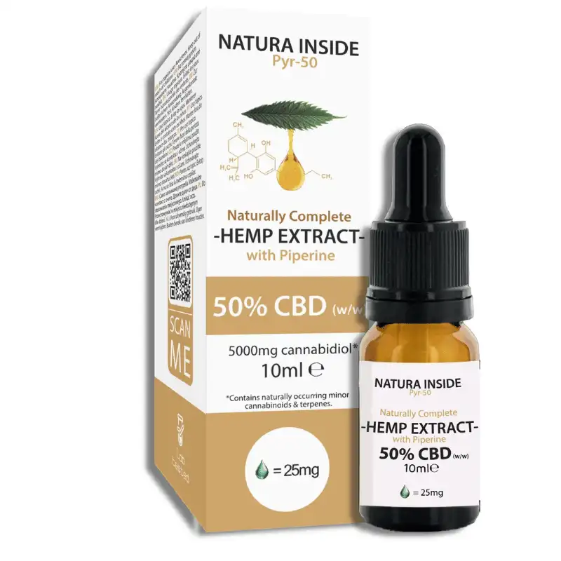 Uleiuri - Ulei de cânepă cu spectru complet  – 50% CBD cu piperină, 10ml