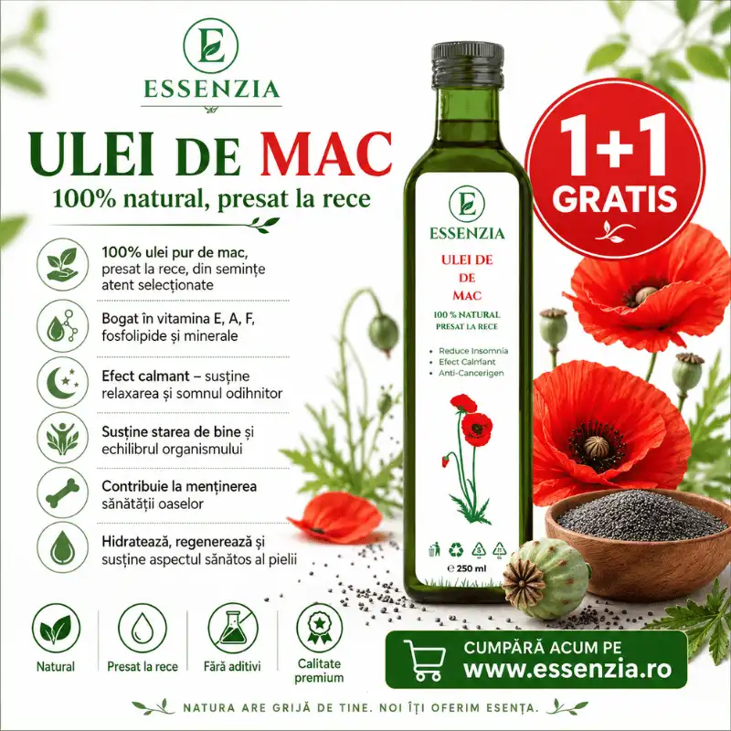 Promotii - 1+1 GRATIS Ulei de Mac Presat la Rece – Suport Natural pentru Energie și Echilibru 250 ml