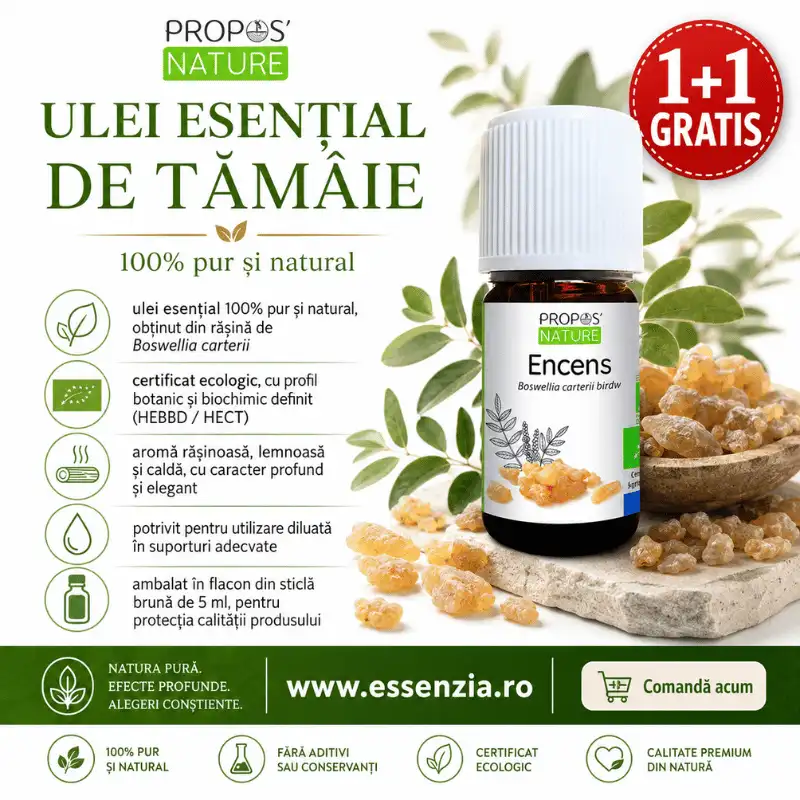 Uleiuri Esentiale - 1+1 GRATIS Ulei Esențial Organic de Tămâie – 100% Pur și Natural, 5 ml - Copie