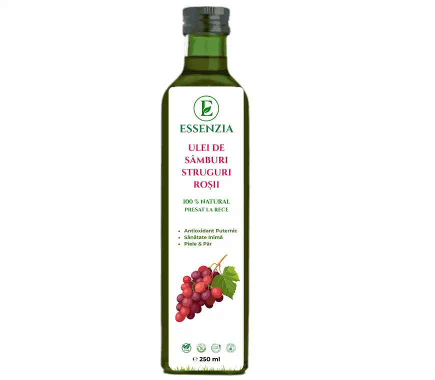 1+1 GRATIS Ulei din Sâmburi de Struguri Roșii Presat la Rece – Suport Natural pentru Inima si piele 250 ml [1]