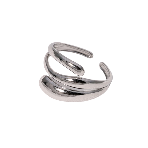 Inel reglabil argintiu, Avira cu design minimalist tip wrap. Elegant, modern și ușor de purtat zilnic. [3]