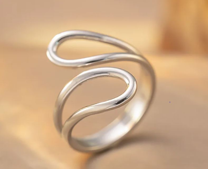 Inel reglabil tip wrap Velvet Shine din oțel inoxidabil – design minimalist modern [2]