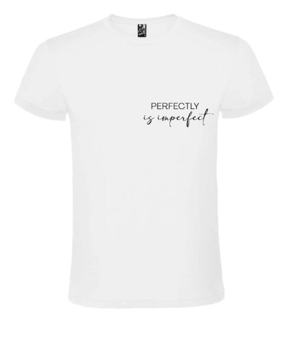 Tricou alb „Perfectly is imperfect” – bumbac premium, design minimalist aesthetic [2]