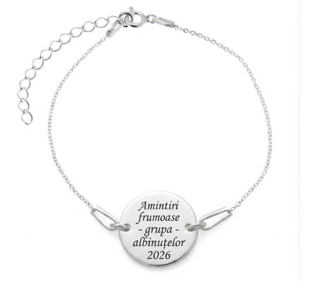 Bratari - Brățară Argint 925 Personalizată cu Bănuț Gravabil 1 cm