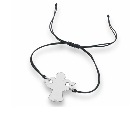 Bratari - Brățară cu șnur reglabil și înger din argint 925 – Talisman protector și cadou simbolic