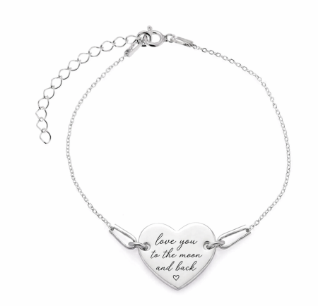 Bratari - Brățară din argint „Love you to the moon and back” – cadou emoțional