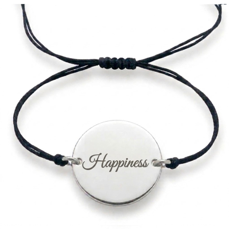Bratari - Brățară elegantă din argint 925 cu mesajul „HAPPINESS”, un accesoriu delicat și simbolic, perfect pentru a aduce un plus de energie pozitivă și stil rafinat.