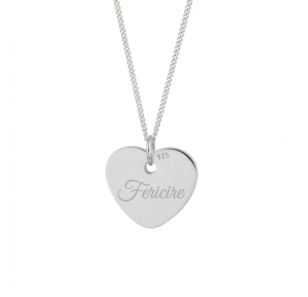 Coliere - Colier argint 925 inimă „Fericire” – cadou simbolic elegant | PerfectDar