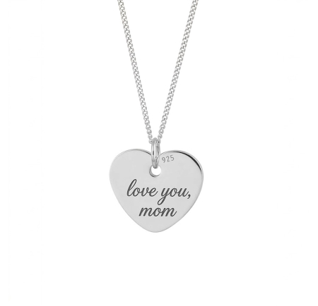 Coliere - Colier argint 925 inimă „Love You Mom” – cadou pentru mamă | PerfectDar