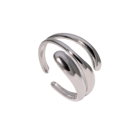 Inele - Inel reglabil argintiu, Avira cu design minimalist tip wrap. Elegant, modern și ușor de purtat zilnic.
