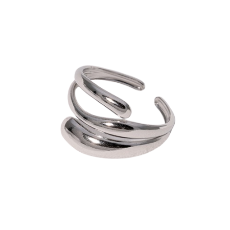 Inel reglabil argintiu, Avira cu design minimalist tip wrap. Elegant, modern și ușor de purtat zilnic. [2]