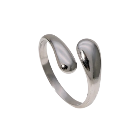 Inele - Inel reglabil Lya argintiu tip wrap – design minimalist elegant