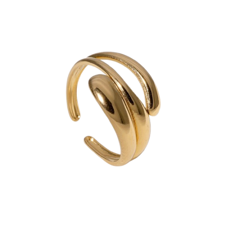 Inele - Inel reglabil Sevira auriu minimalist | Design modern tip wrap
